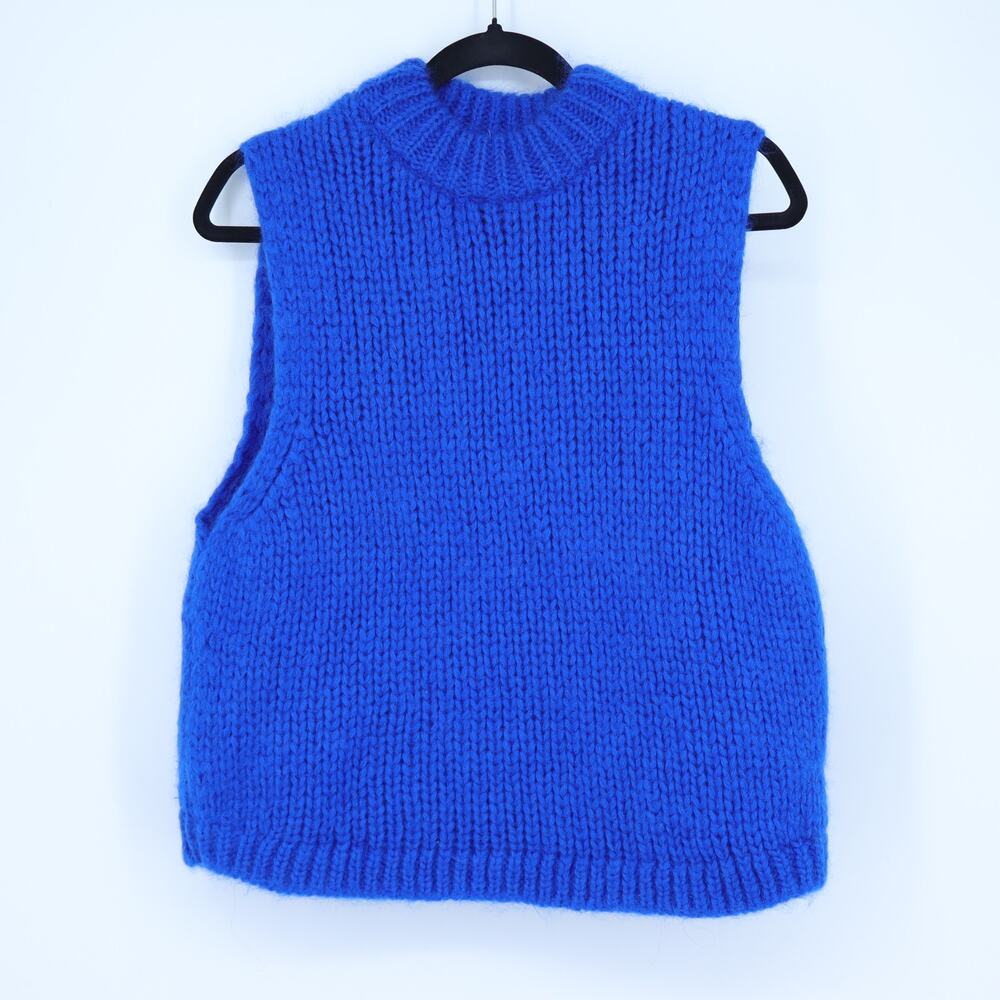 Sezane Samuel Jumper Vest Cobalt Blue Pullover Sleeveless Sweater Women's M